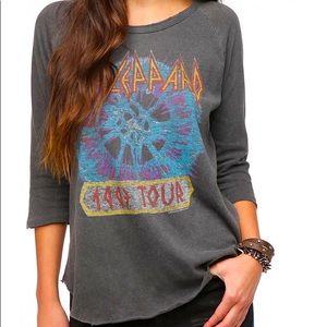Junk Food Def Leppard Vintage Raglan Tee Sz Small